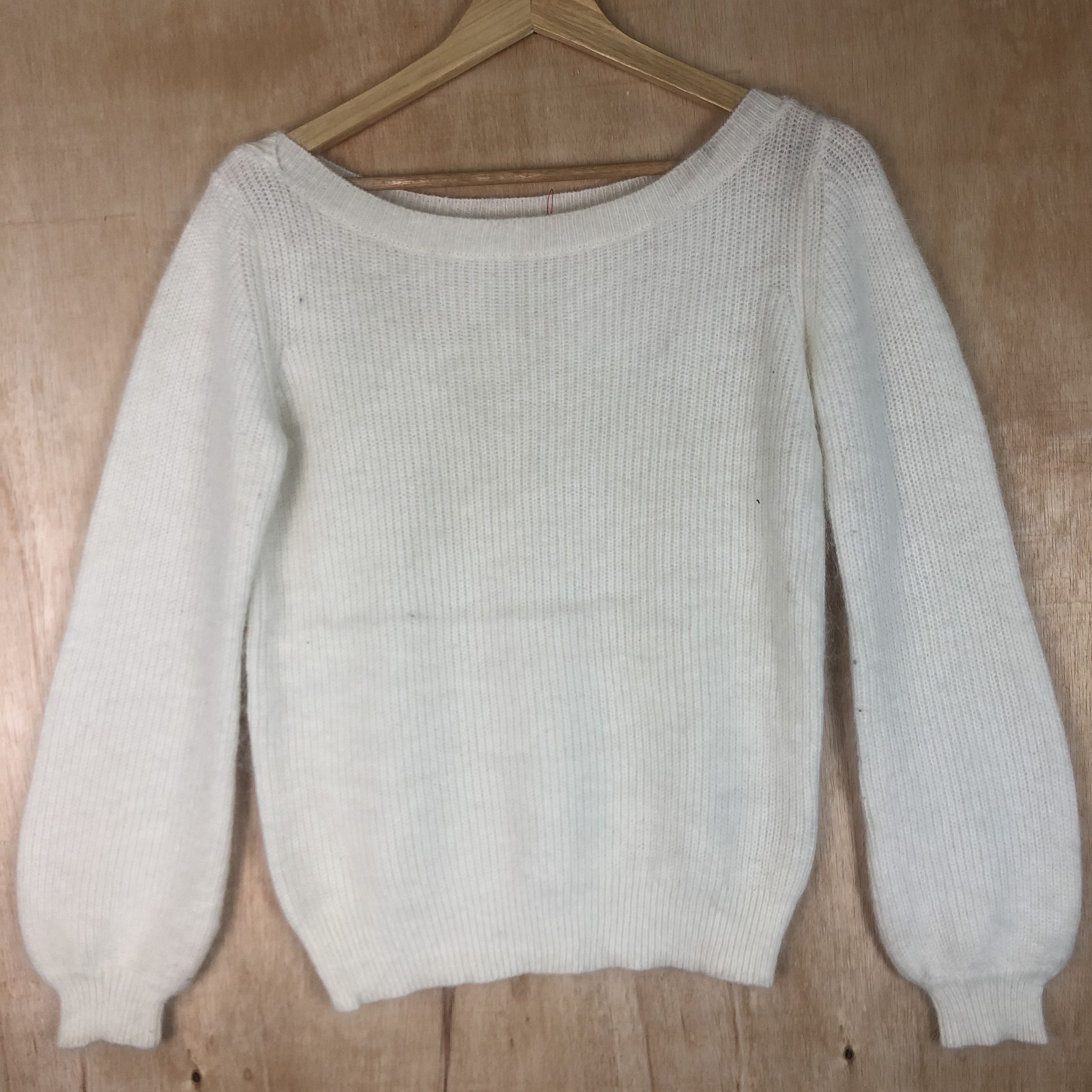Homespun Knitwear × Japanese Brand × Vintage DLL Te`chichi White Shag Shaggy fur KNitwear #c043 Size M / US 6-8 / IT 42-44 - 3 Thumbnail