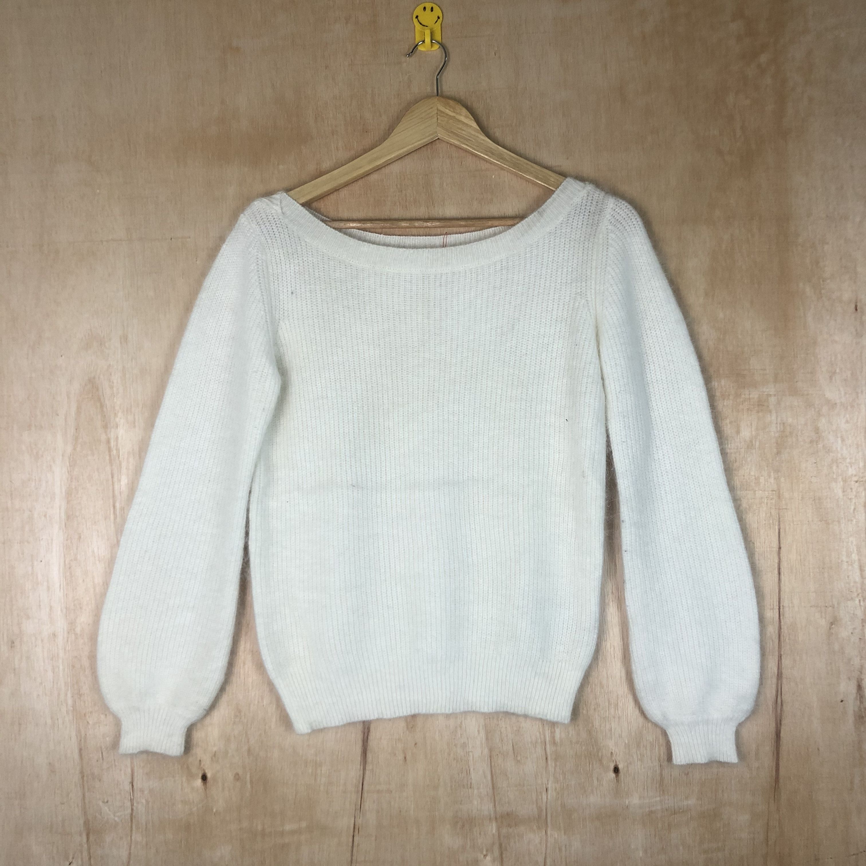 Homespun Knitwear × Japanese Brand × Vintage DLL Te`chichi White Shag Shaggy fur KNitwear #c043 Size M / US 6-8 / IT 42-44 - 1 Thumbnail