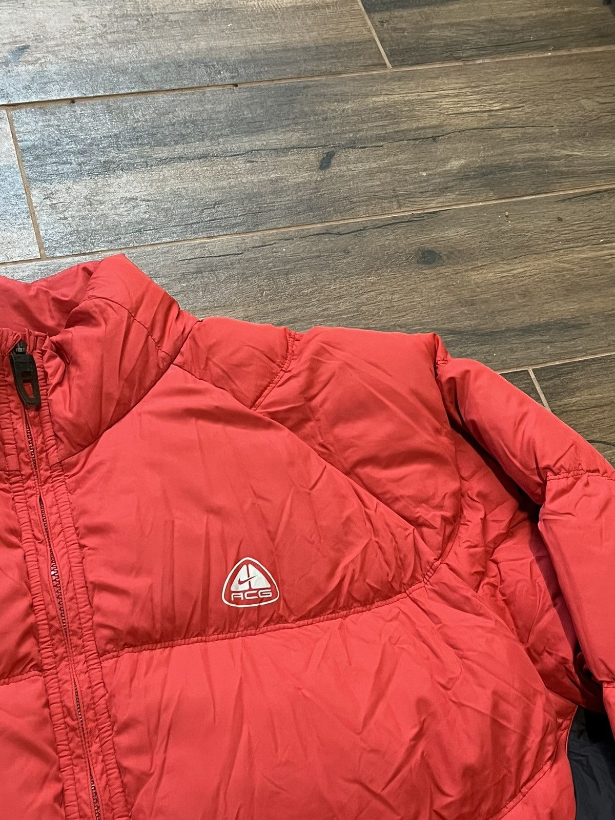 Nike × Nike ACG Vintage Nike ACG Nylon Puffer Bomber Red Jacket Size US L / EU 52-54 / 3 - 2 Thumbnail