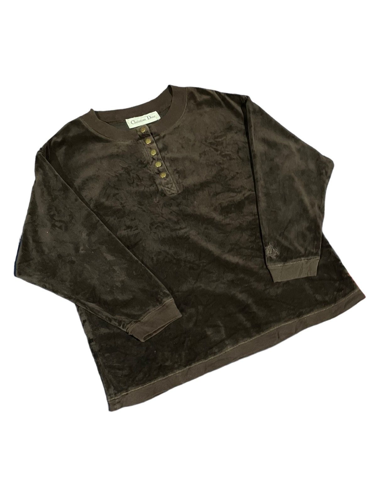Christian Dior Monsieur Rare🔥Christian Dior Vintage Velour Velvet Shirt Size L / US 10 / IT 46 - 2 Thumbnail