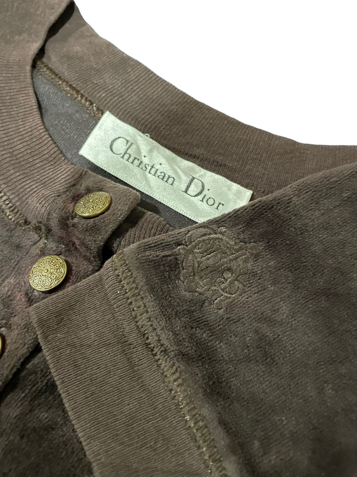 Christian Dior Monsieur Rare🔥Christian Dior Vintage Velour Velvet Shirt Size L / US 10 / IT 46 - 19 Thumbnail