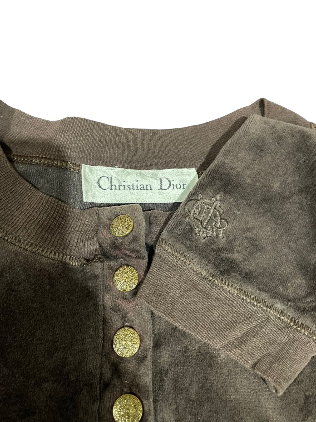 Christian Dior Monsieur Rare🔥Christian Dior Vintage Velour Velvet Shirt Size L / US 10 / IT 46 - 20 Thumbnail