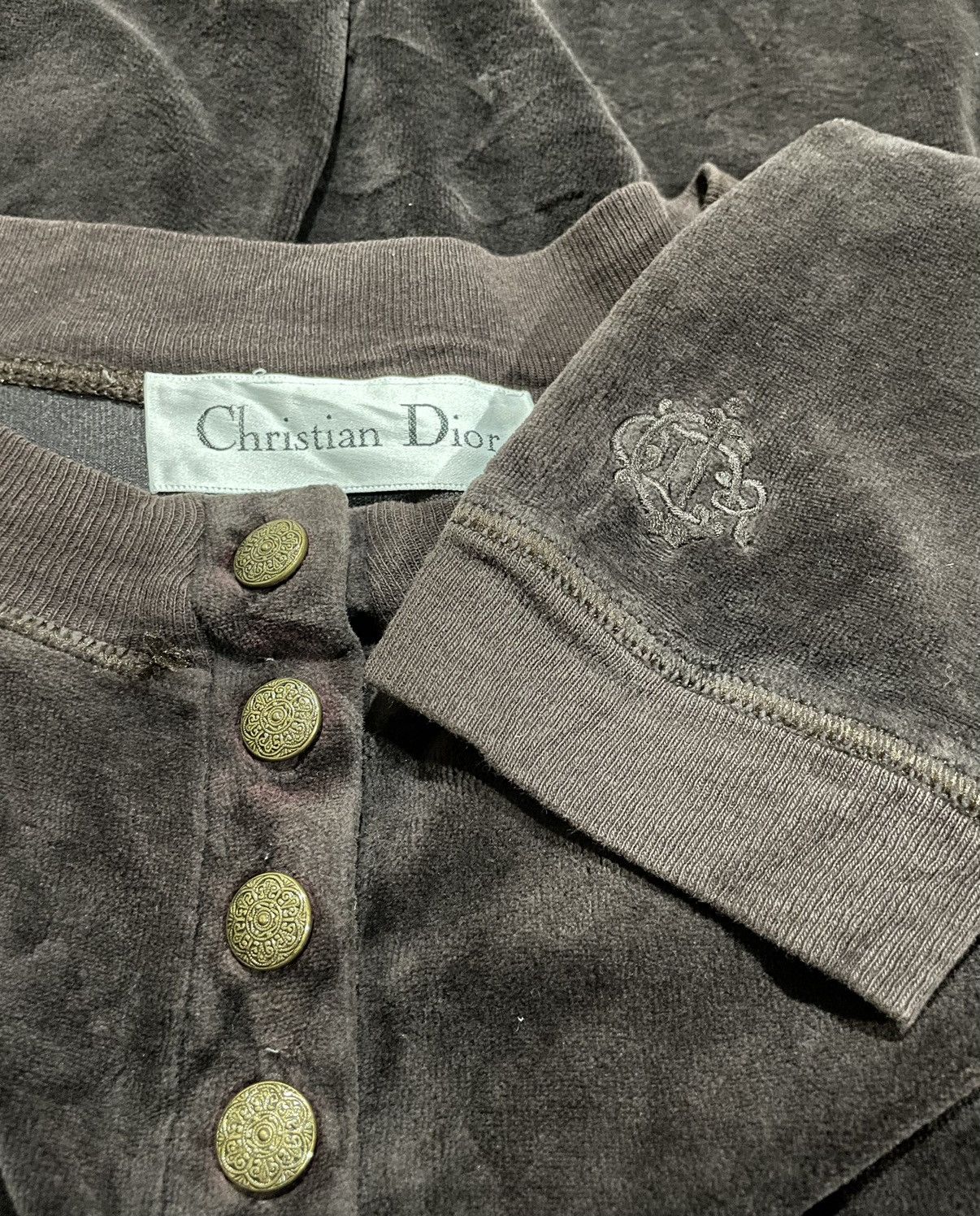Christian Dior Monsieur Rare🔥Christian Dior Vintage Velour Velvet Shirt Size L / US 10 / IT 46 - 15 Thumbnail