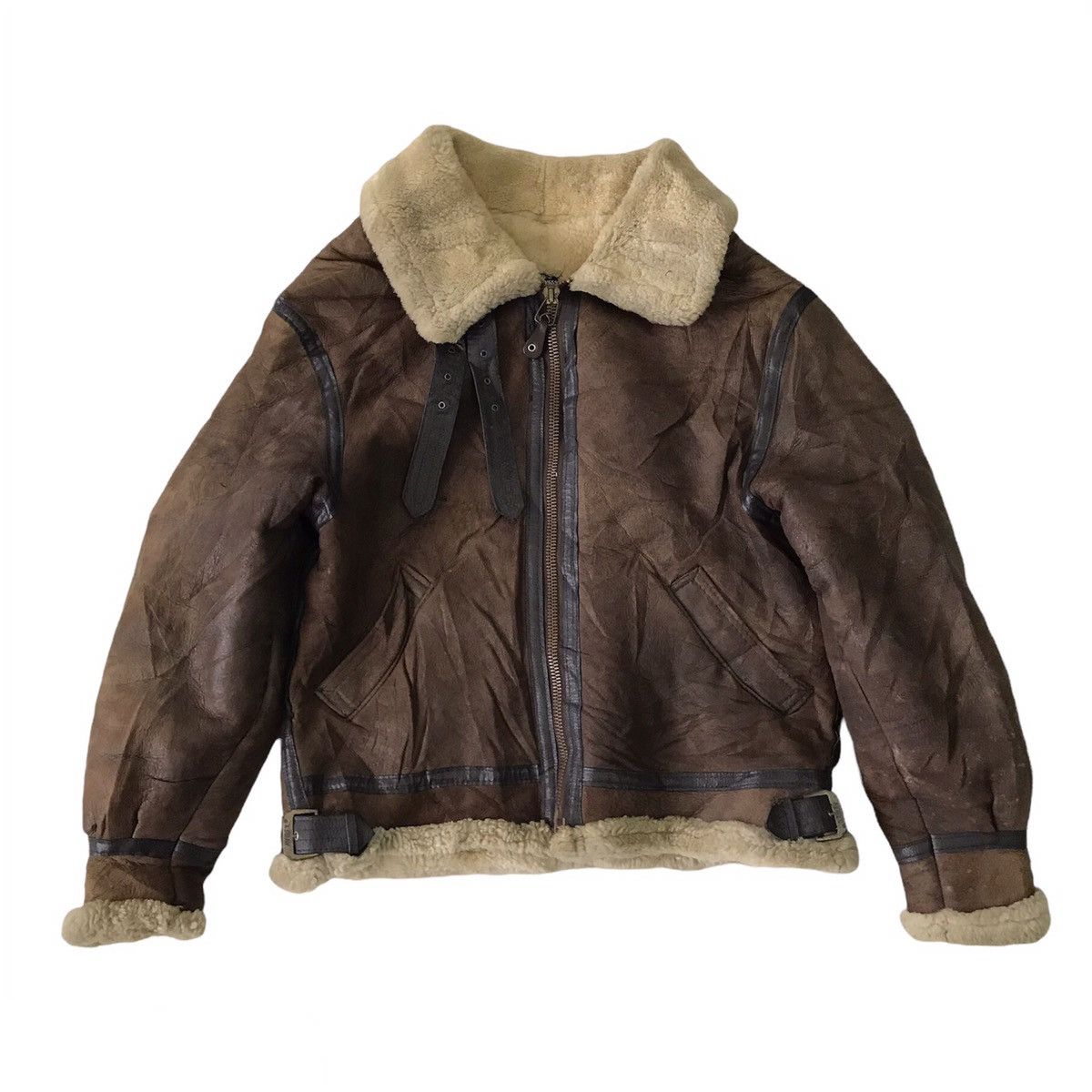 image of Stealsavirex B3 Sheepskin Shearling Jacket Made In Usa, Men's (Size Medium)