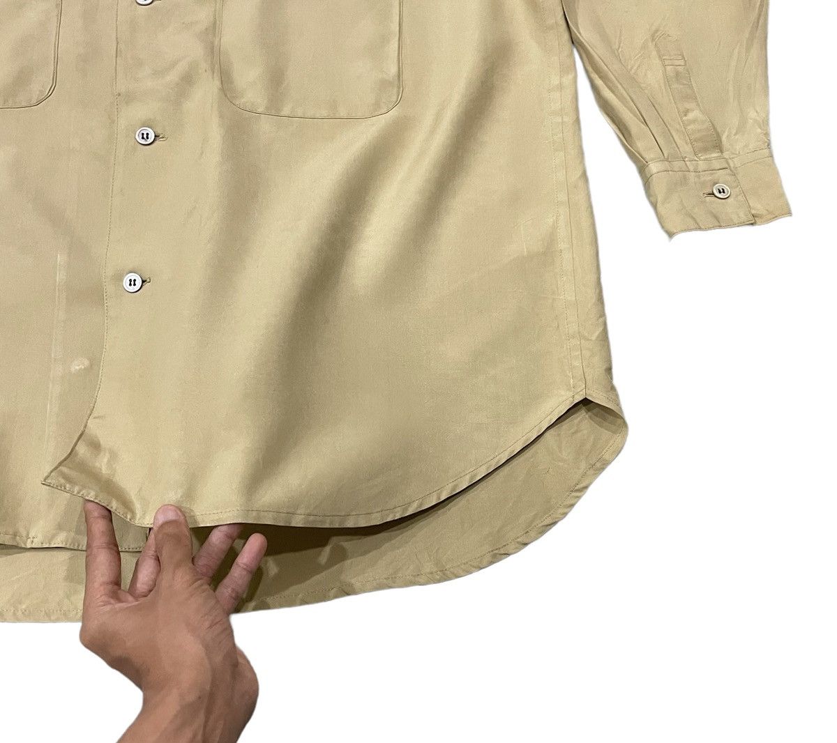 Yohji Yamamoto Vintage 80’s Y’s Yohji Yamamoto Silk Buttons Up Shirt Size US XL / EU 56 / 4 - 5 Thumbnail