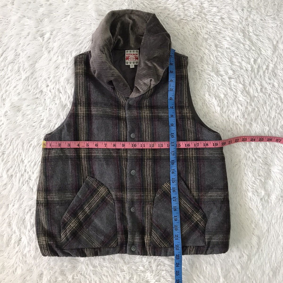 Japanese Brand 💥Steals💥Titicaca Check Art Fleece Vest Size US M / EU 48-50 / 2 - 17 Thumbnail