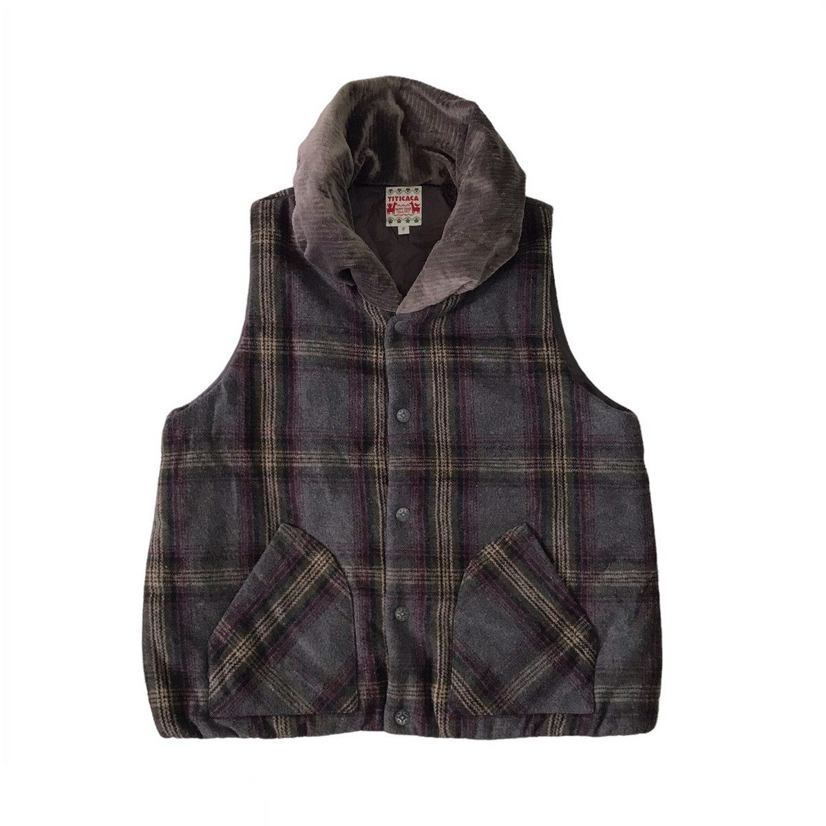 Japanese Brand 💥Steals💥Titicaca Check Art Fleece Vest Size US M / EU 48-50 / 2 - 1 Thumbnail