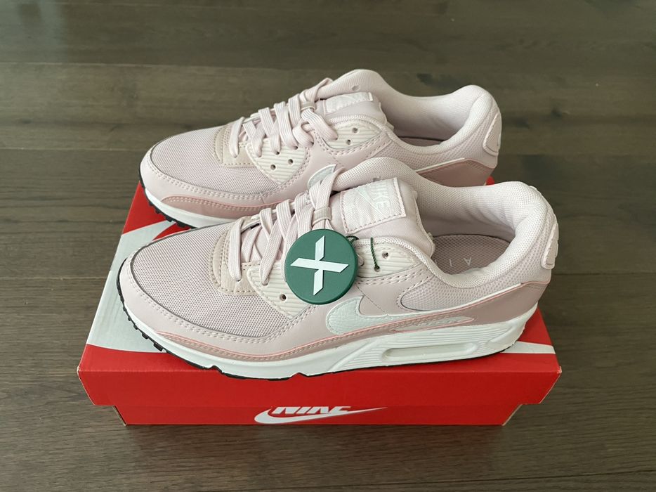 DH8010-600] Womens Nike Air Max 90 'Barely Rose Pink Oxford Black' (W)