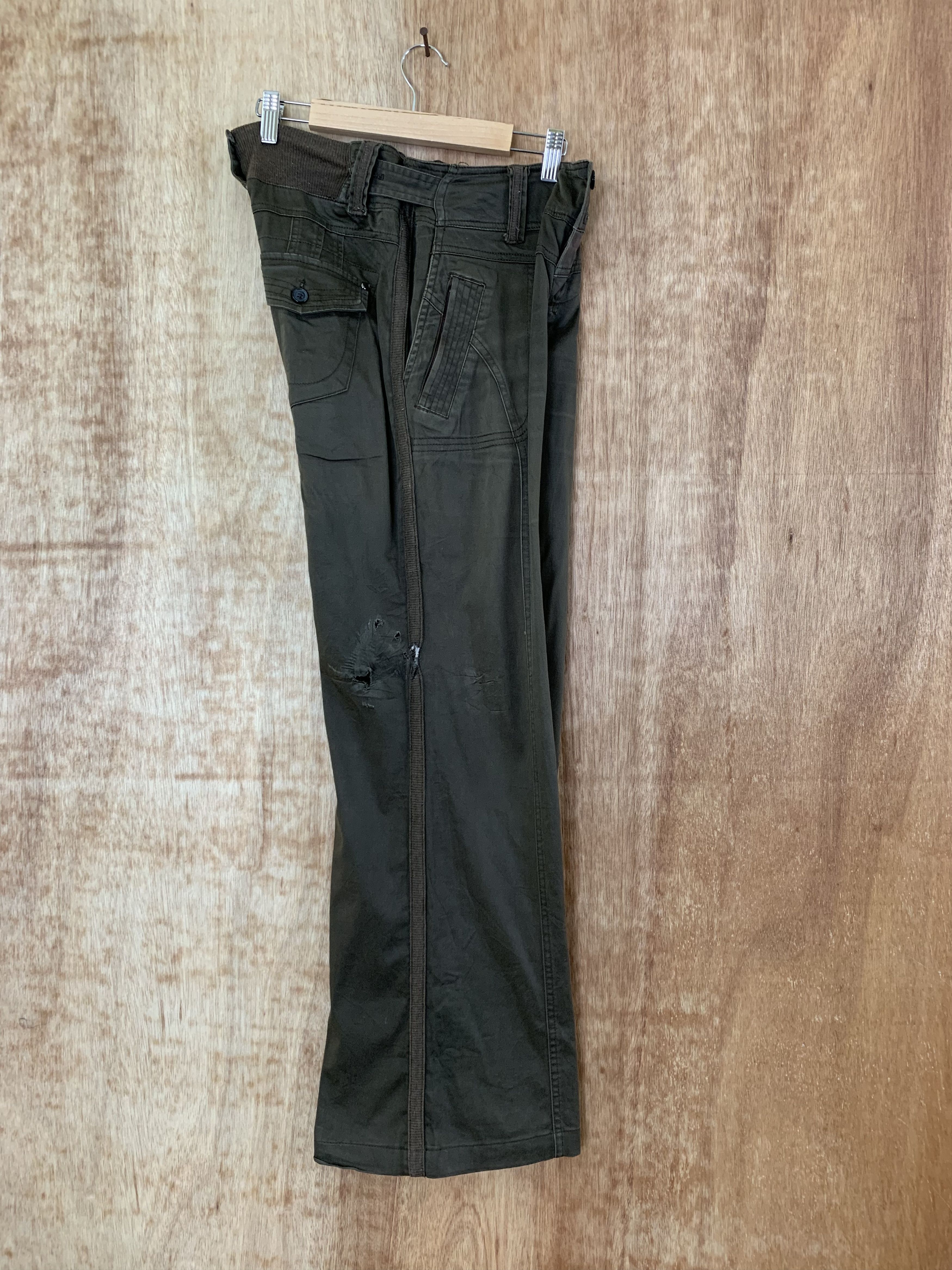 If Six Was Nine Flared Brush Brown Soft Pants Double Knee Vintage Size US 28 / EU 44 - 15 Thumbnail