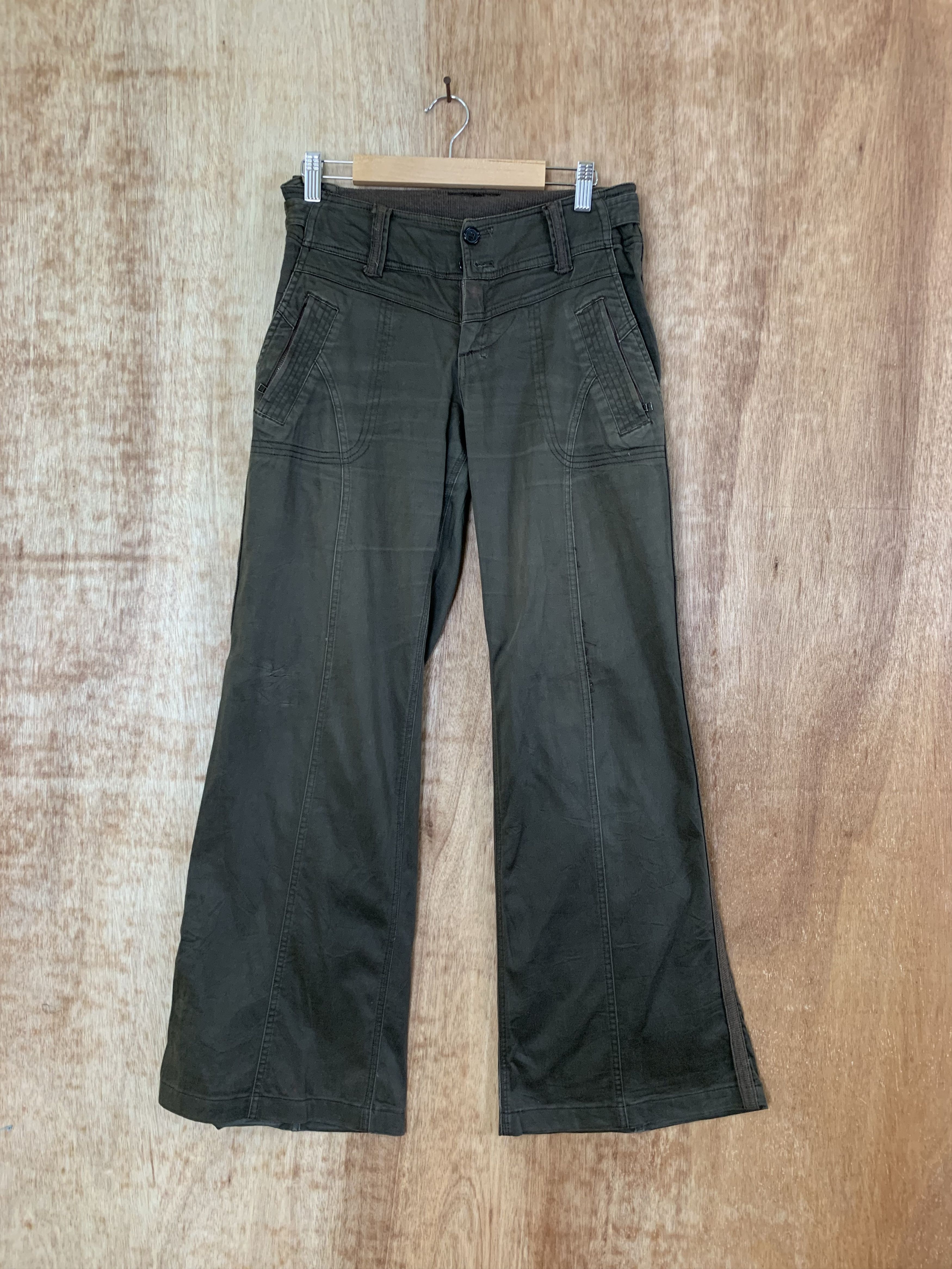 If Six Was Nine Flared Brush Brown Soft Pants Double Knee Vintage Size US 28 / EU 44 - 1 Thumbnail