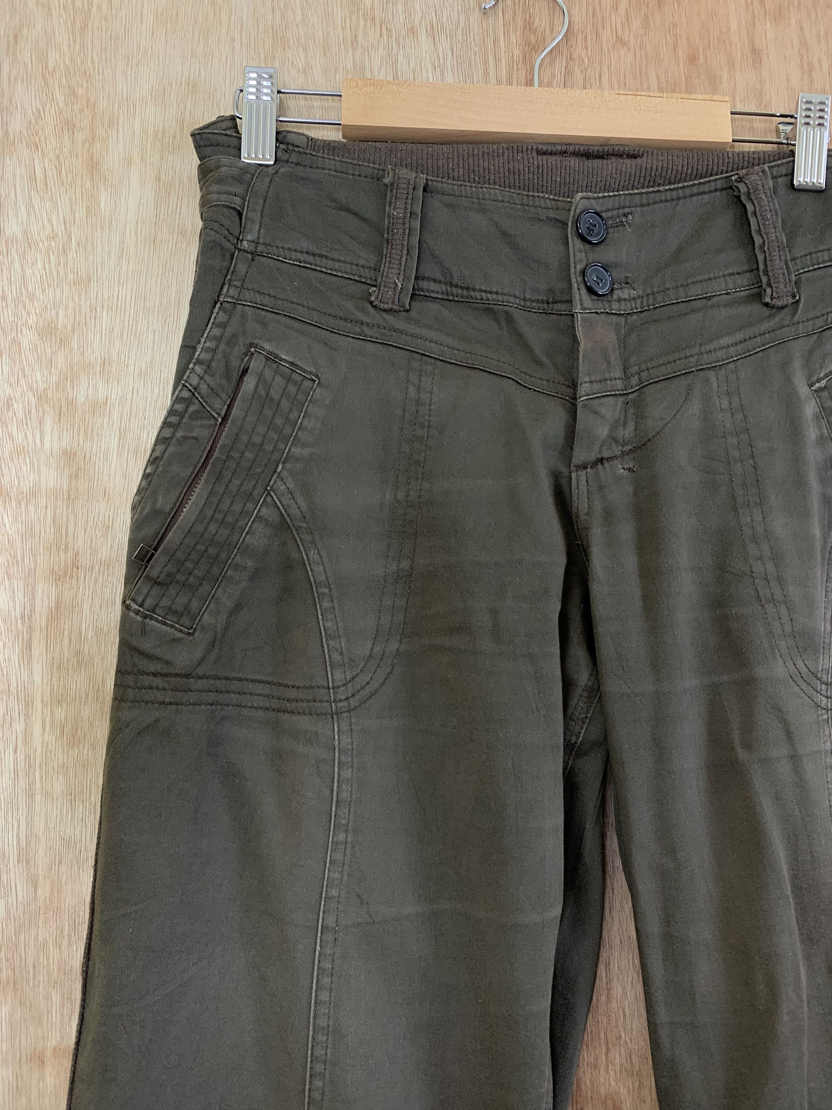 If Six Was Nine Flared Brush Brown Soft Pants Double Knee Vintage Size US 28 / EU 44 - 6 Thumbnail