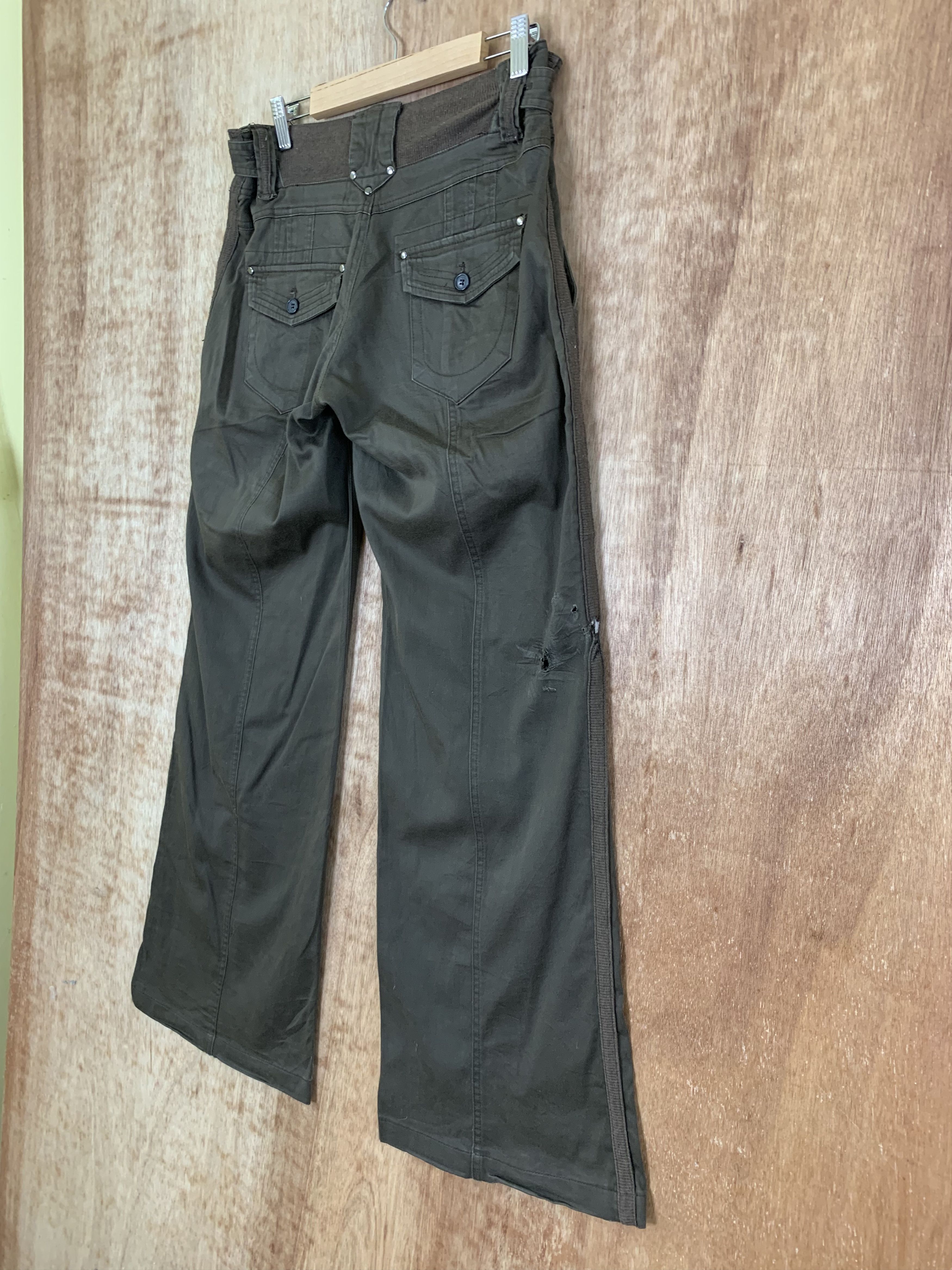 If Six Was Nine Flared Brush Brown Soft Pants Double Knee Vintage Size US 28 / EU 44 - 14 Thumbnail