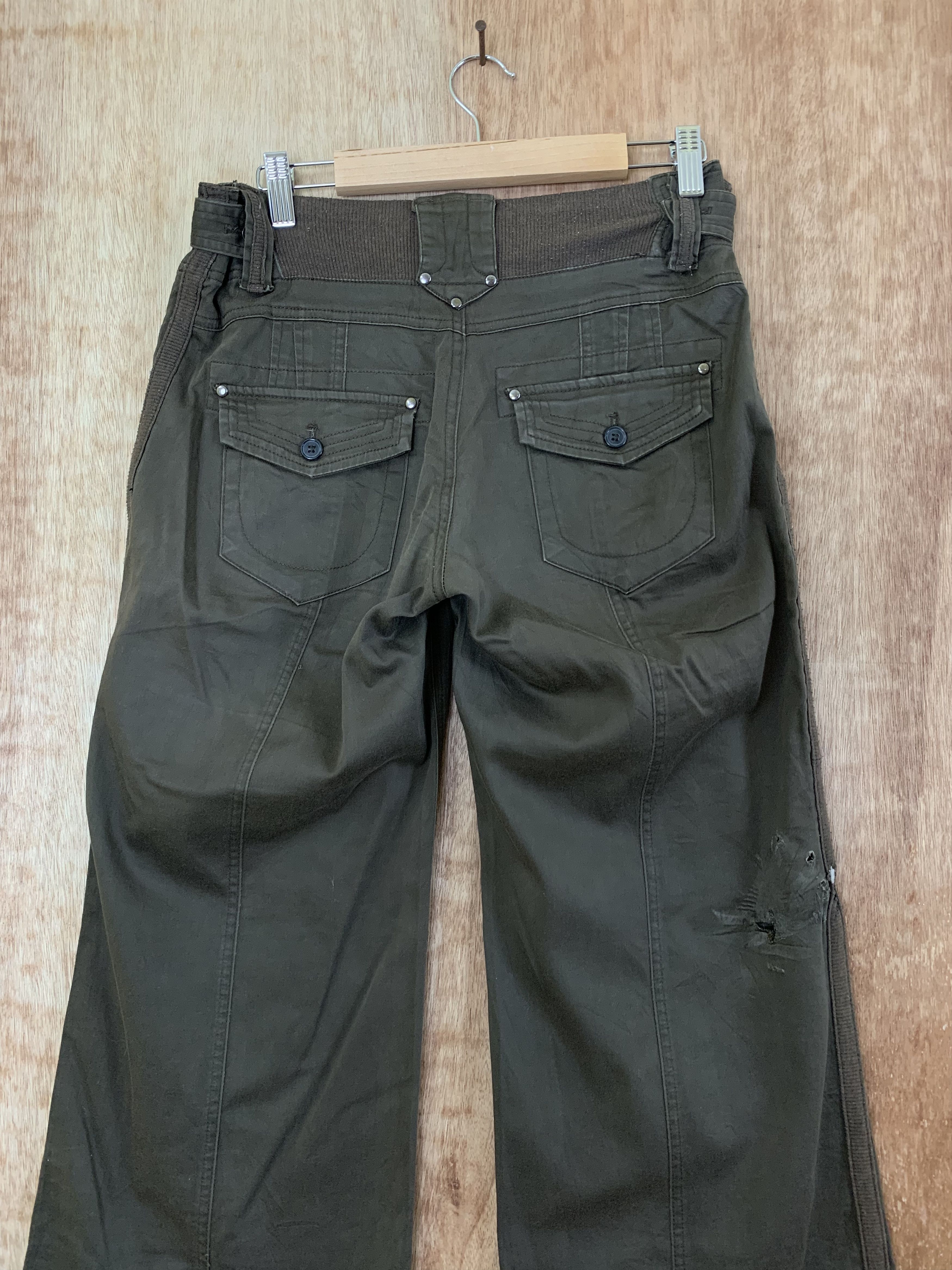 If Six Was Nine Flared Brush Brown Soft Pants Double Knee Vintage Size US 28 / EU 44 - 11 Thumbnail