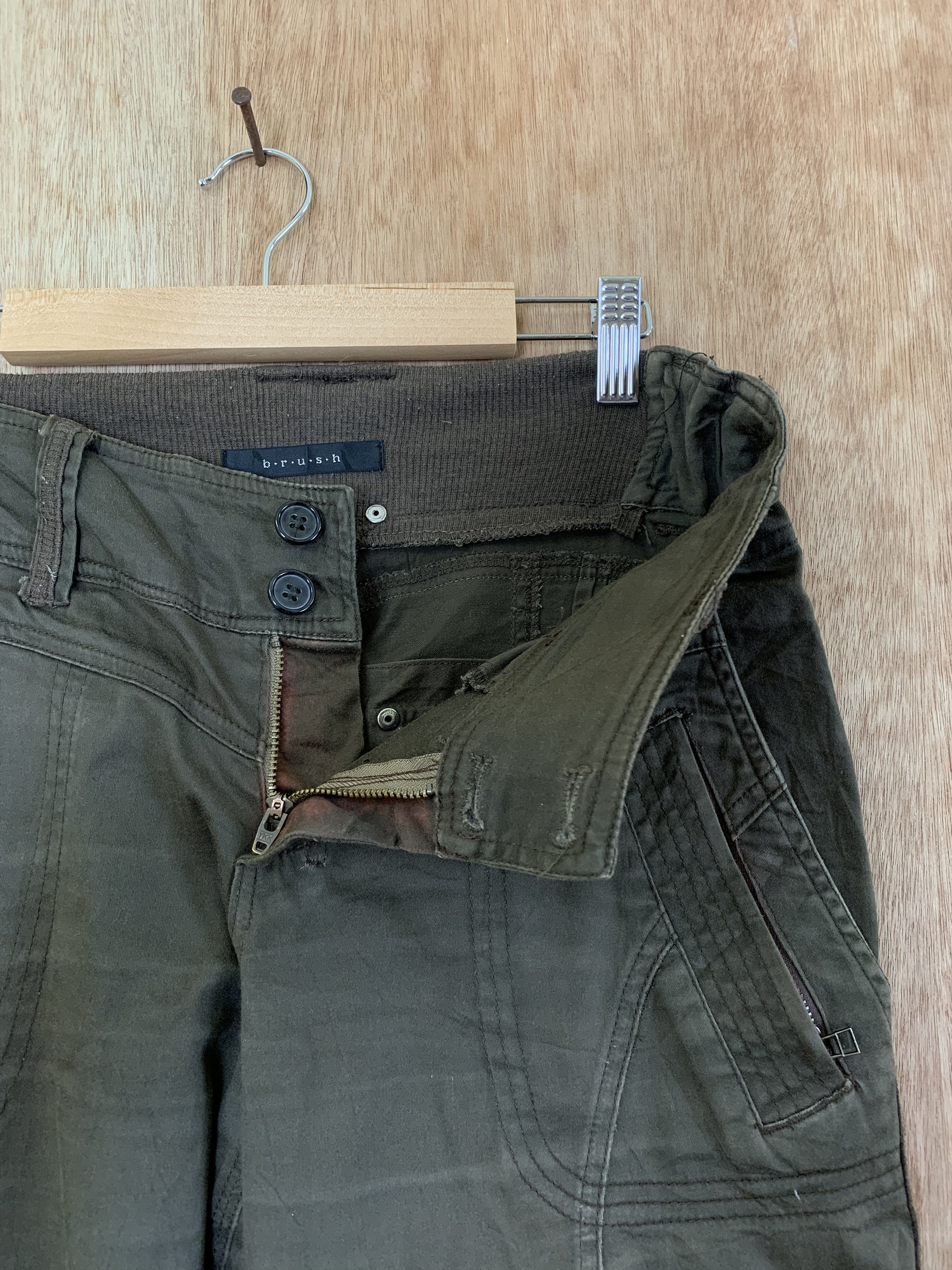 If Six Was Nine Flared Brush Brown Soft Pants Double Knee Vintage Size US 28 / EU 44 - 9 Thumbnail