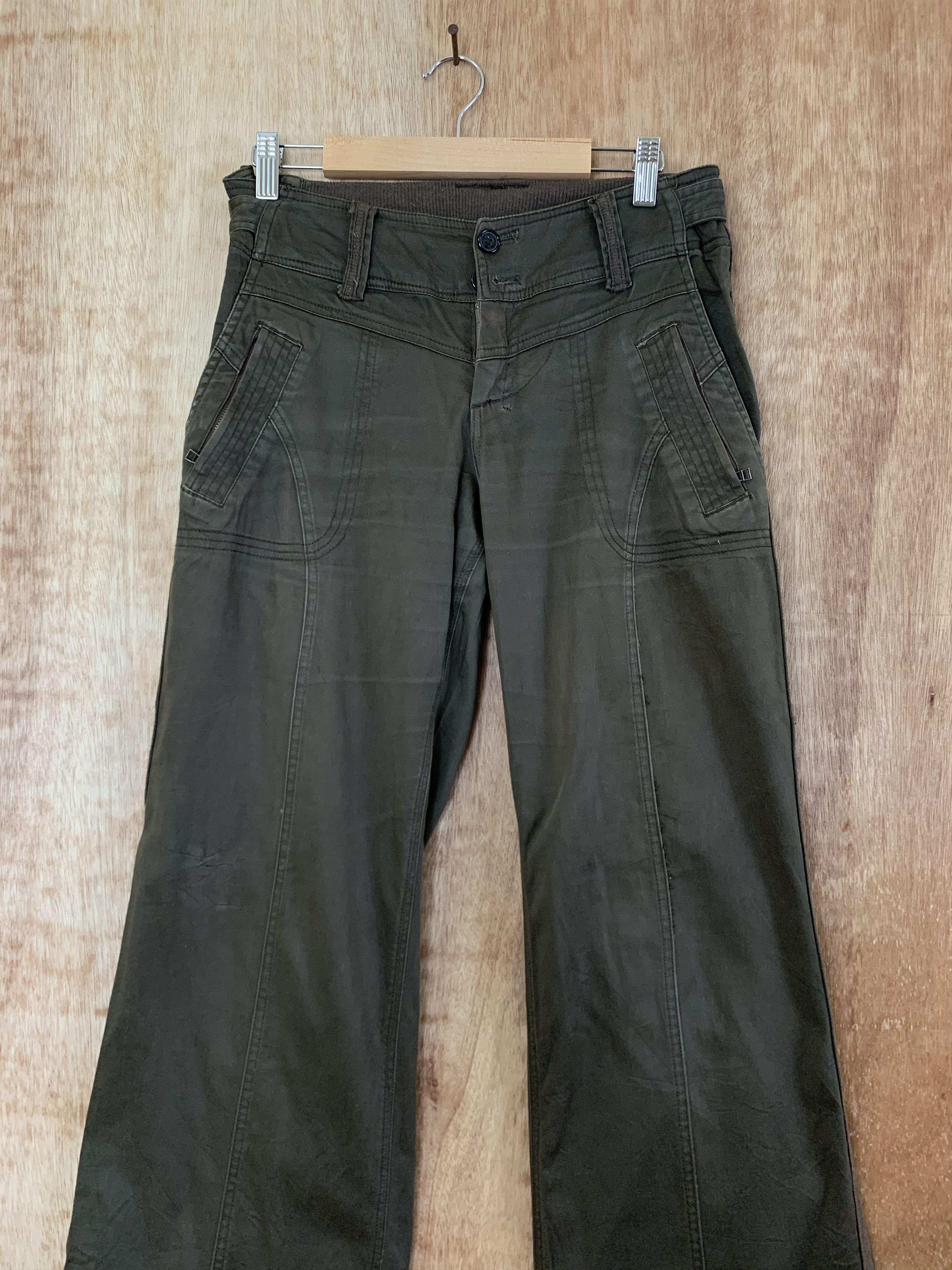 If Six Was Nine Flared Brush Brown Soft Pants Double Knee Vintage Size US 28 / EU 44 - 3 Thumbnail