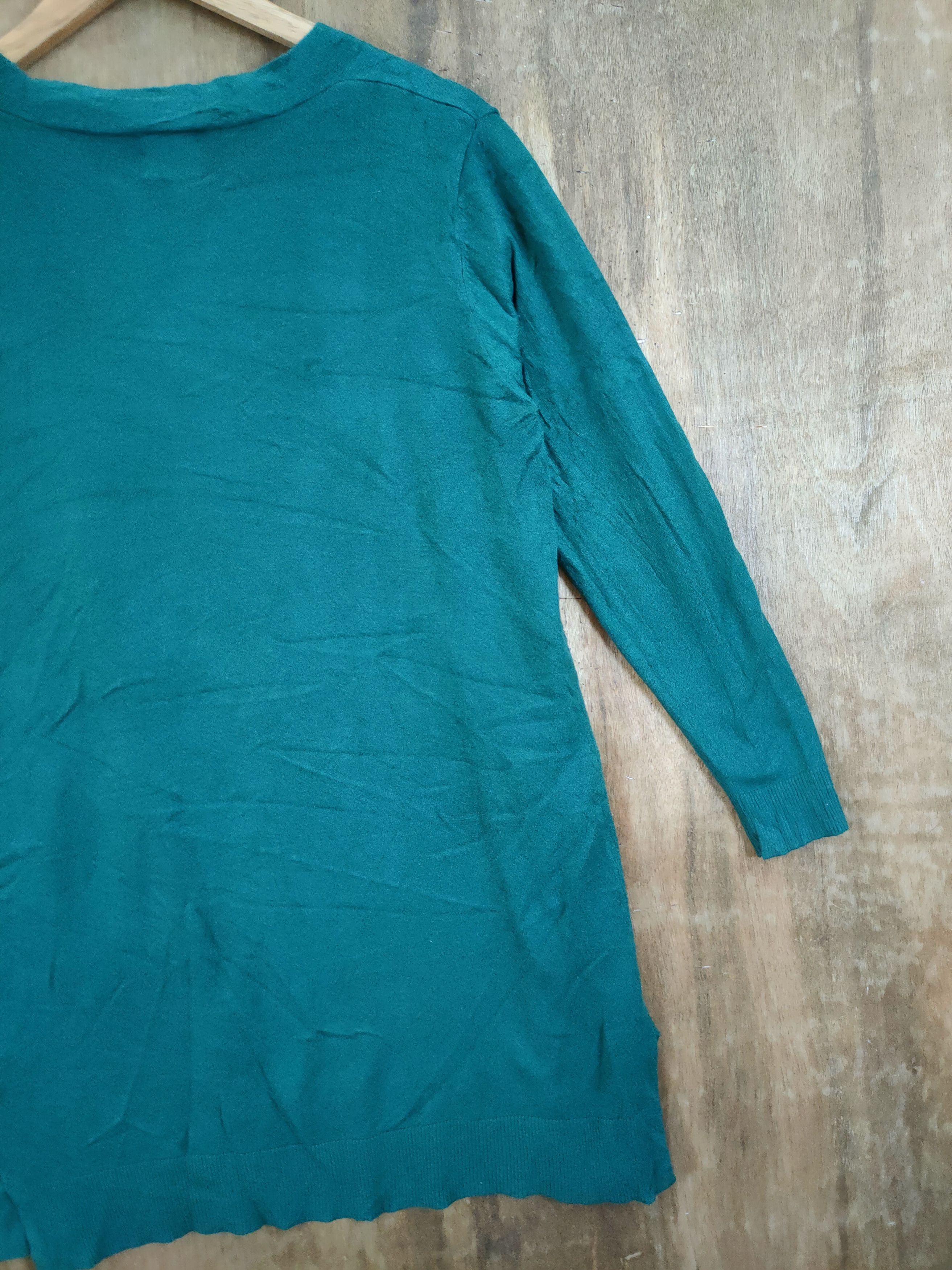 Japanese Brand D Cascata Long cardigan knitwear green #46-944 Size US M / EU 48-50 / 2 - 9 Thumbnail