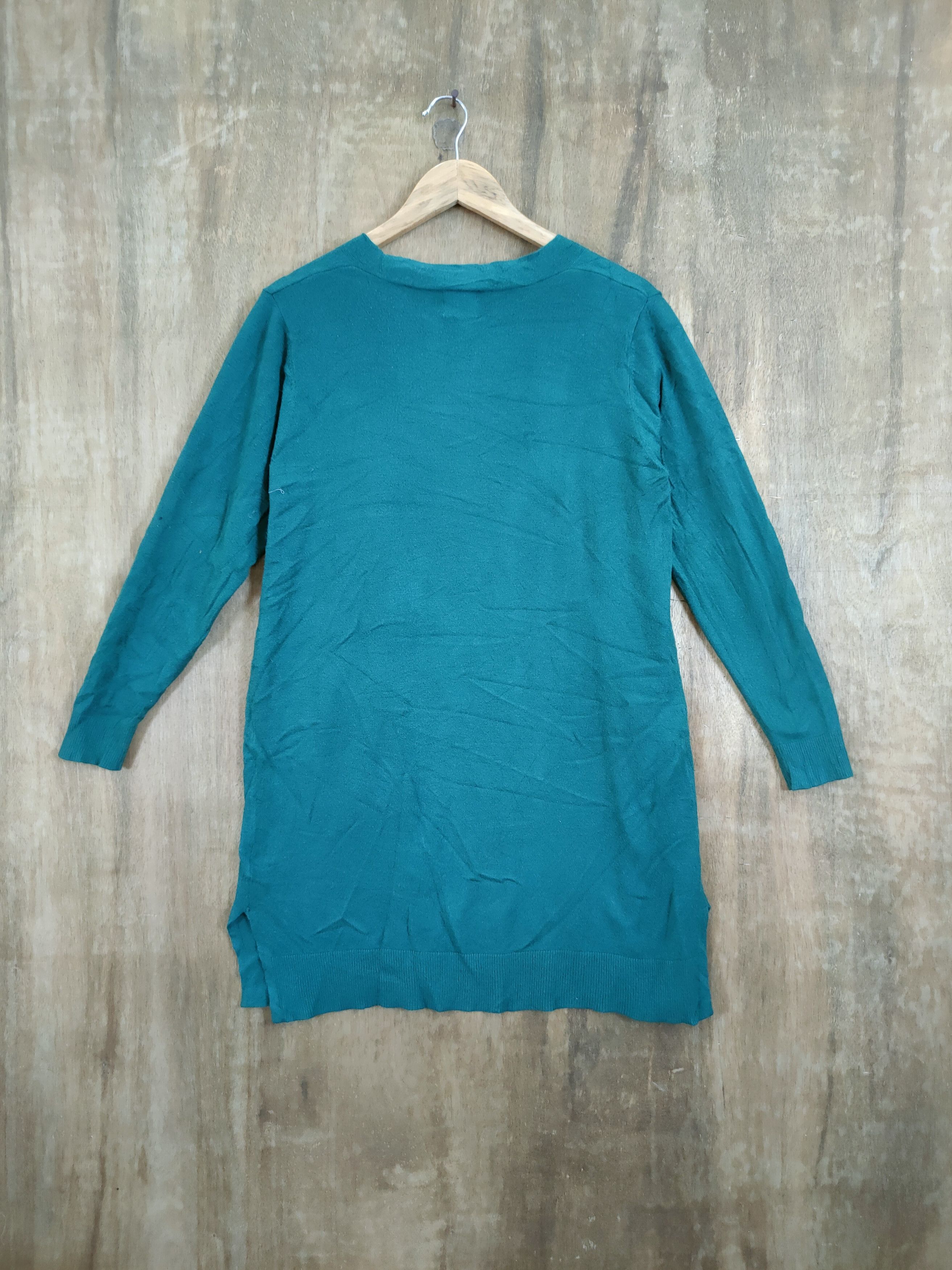 Japanese Brand D Cascata Long cardigan knitwear green #46-944 Size US M / EU 48-50 / 2 - 7 Thumbnail