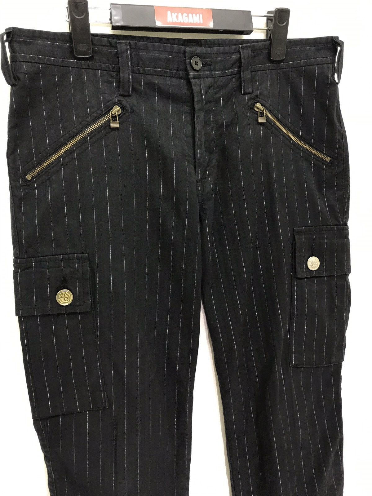Japanese Brand Made in japan Blueway Cargo Striped Pant Size US 33 - 1 Thumbnail