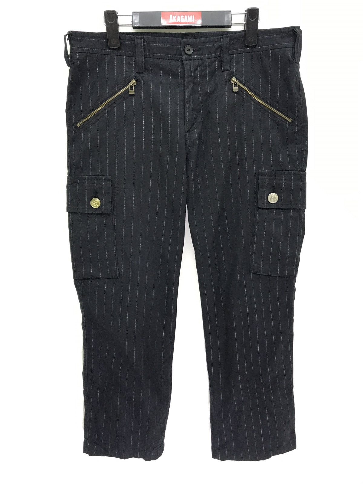 Japanese Brand Made in japan Blueway Cargo Striped Pant Size US 33 - 2 Thumbnail