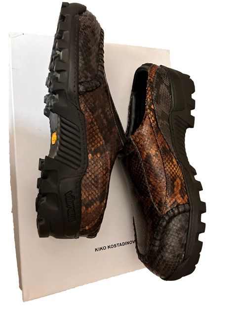 Pre-owned Kiko Kostadinov Bindra Sabo Klees Mule Shoess Python Snakeskin Shoes In Brown