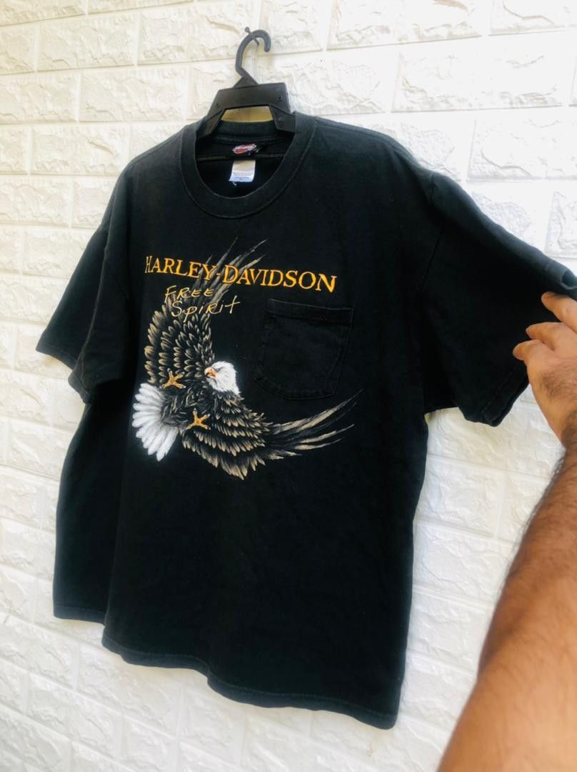 Harley Davidson × Vintage Vintage Harley Davidson Eagle Motorcycle Designer Fashion Size US XL / EU 56 / 4 - 5 Thumbnail