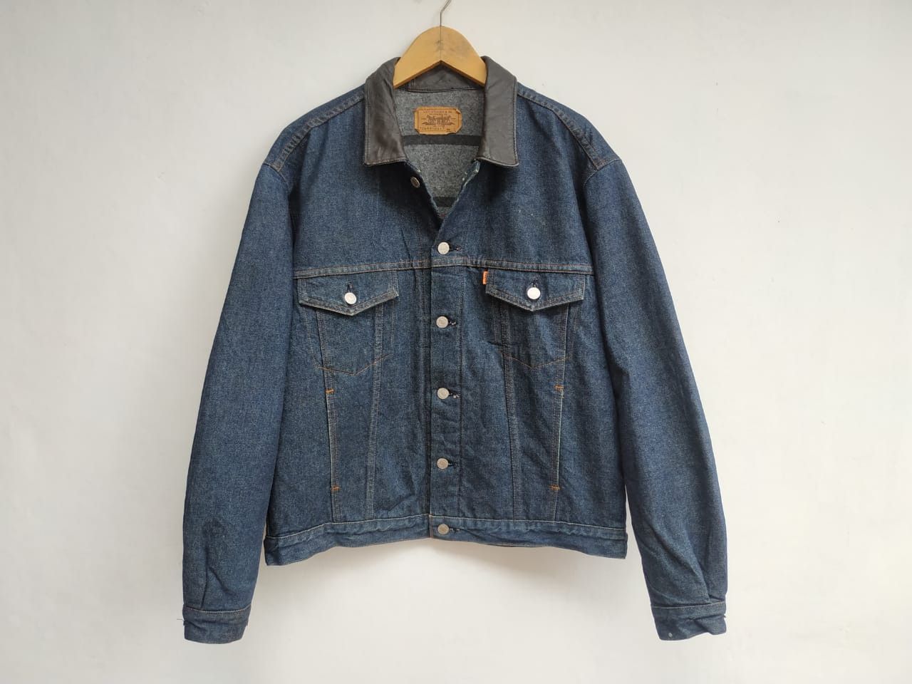 image of Fit M To L, 1987 Levis Orange Tab Blanket Lined Jacket in Indigo, Men's (Size Large)