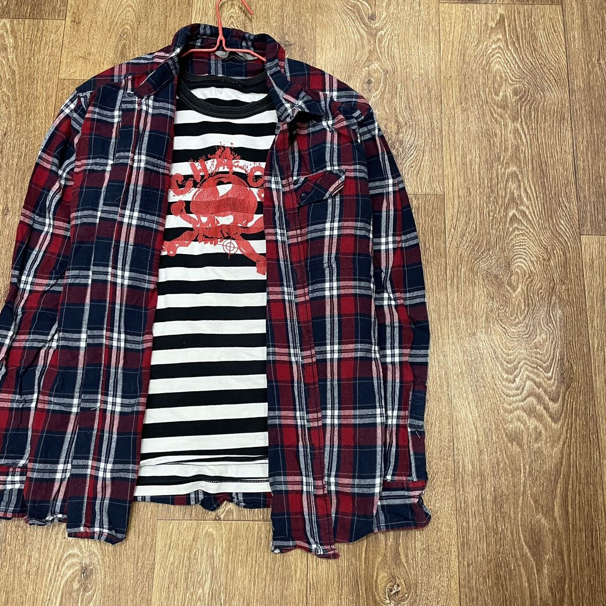 Vintage Vintage Y2K Plaid Shirt Striped Graphic Grunge Skate Baggy M Size US M / EU 48-50 / 2 - 2 Thumbnail