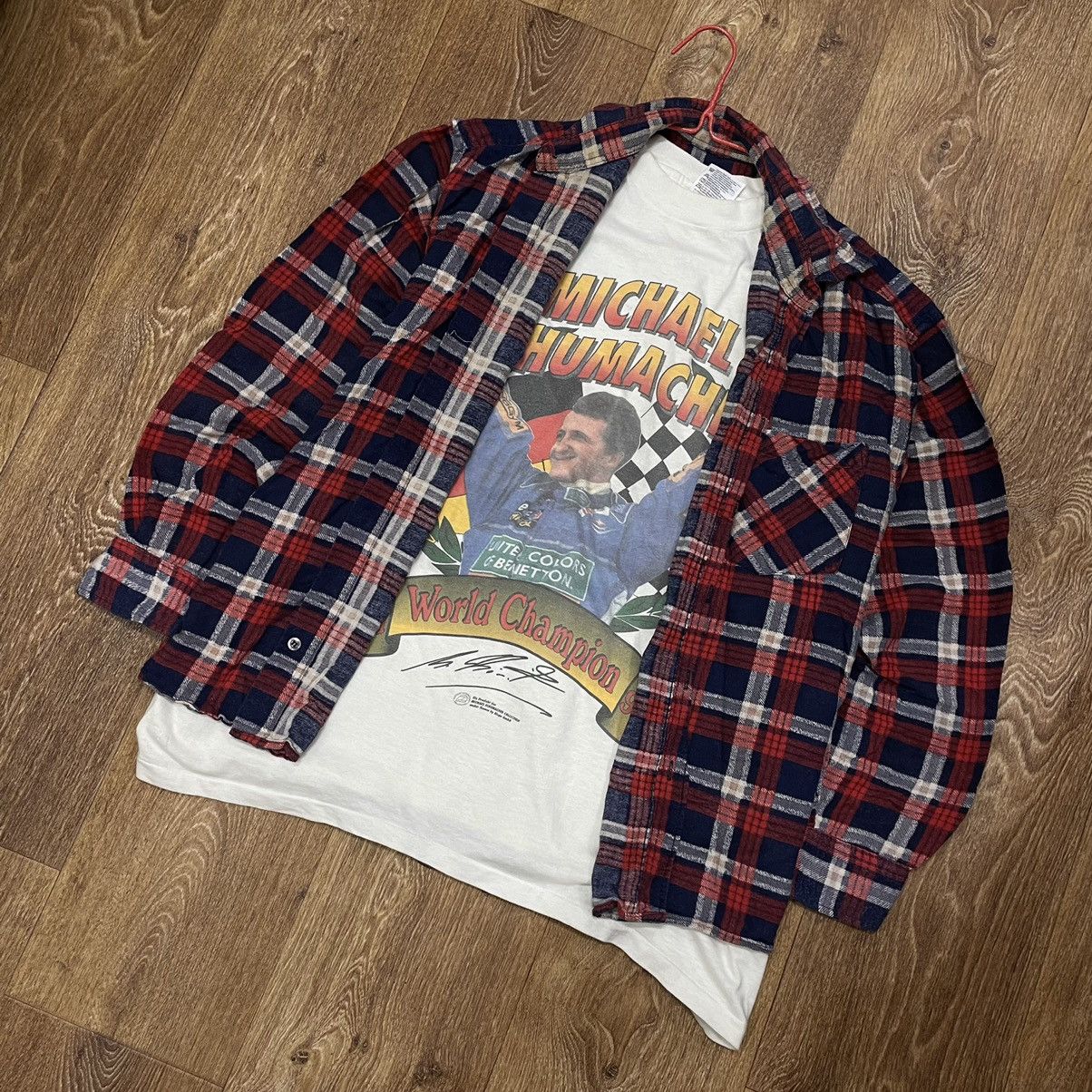 Vintage Vintage 90s Plaid Shirt Oversized Grunge Baggy Faded Red S Size US S / EU 44-46 / 1 - 2 Thumbnail