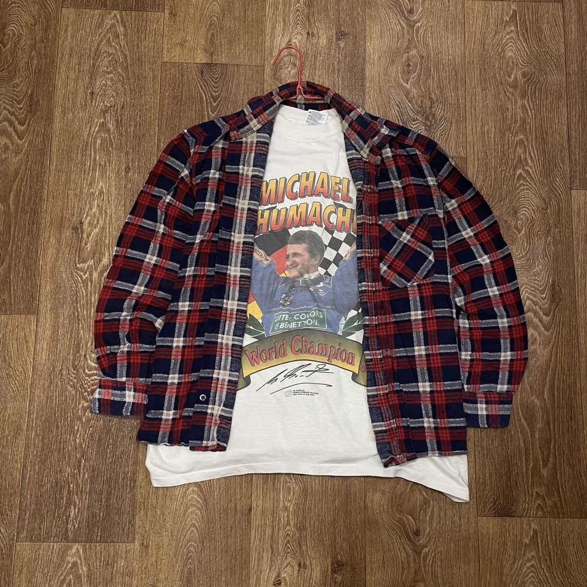 Vintage Vintage 90s Plaid Shirt Oversized Grunge Baggy Faded Red S Size US S / EU 44-46 / 1 - 1 Thumbnail