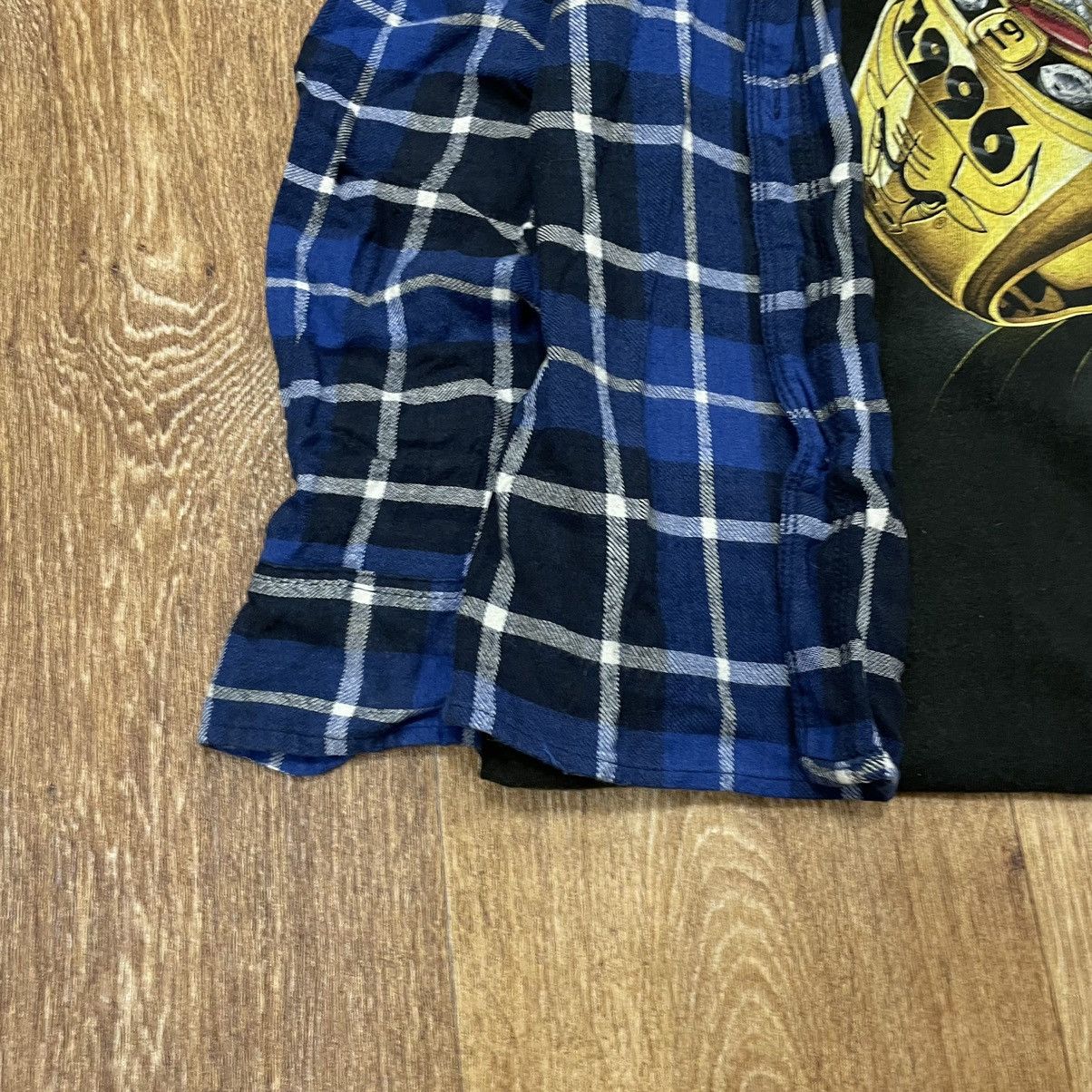Vintage Vintage 90s Blue Plaid Flannel Shirt Oversized Grunge Logo L Size US L / EU 52-54 / 3 - 3 Thumbnail