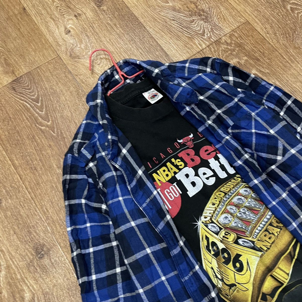 Vintage Vintage 90s Blue Plaid Flannel Shirt Oversized Grunge Logo L Size US L / EU 52-54 / 3 - 5 Thumbnail