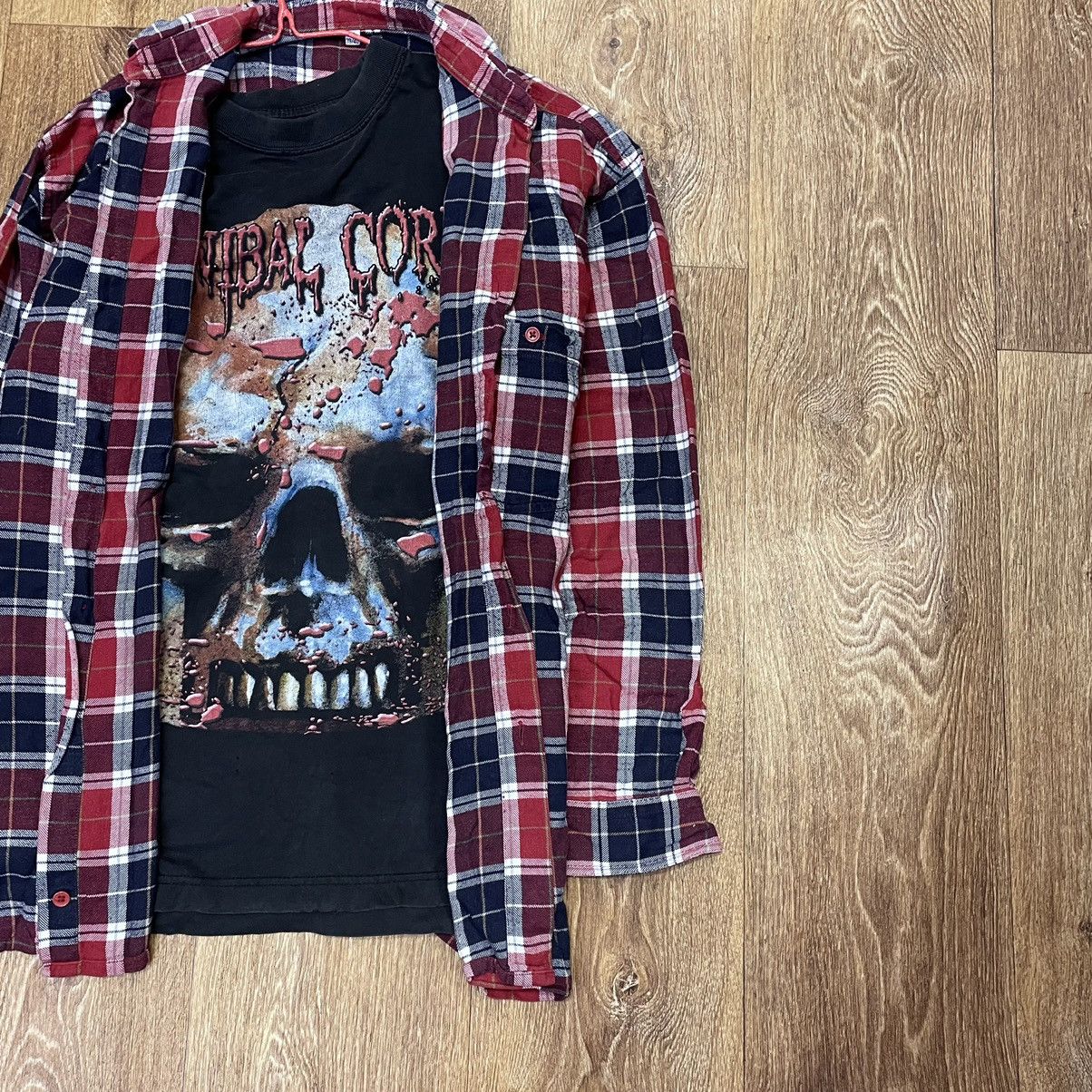 Vintage Vintage Y2K Plaid Shirt Graphic Tee Grunge Layering Baggy M Size US M / EU 48-50 / 2 - 2 Thumbnail