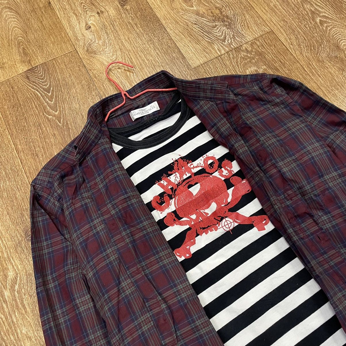 Vintage Vintage 90s Striped Graphic Tee Grunge Skate Aesthetic XL Size US XL / EU 56 / 4 - 1 Thumbnail