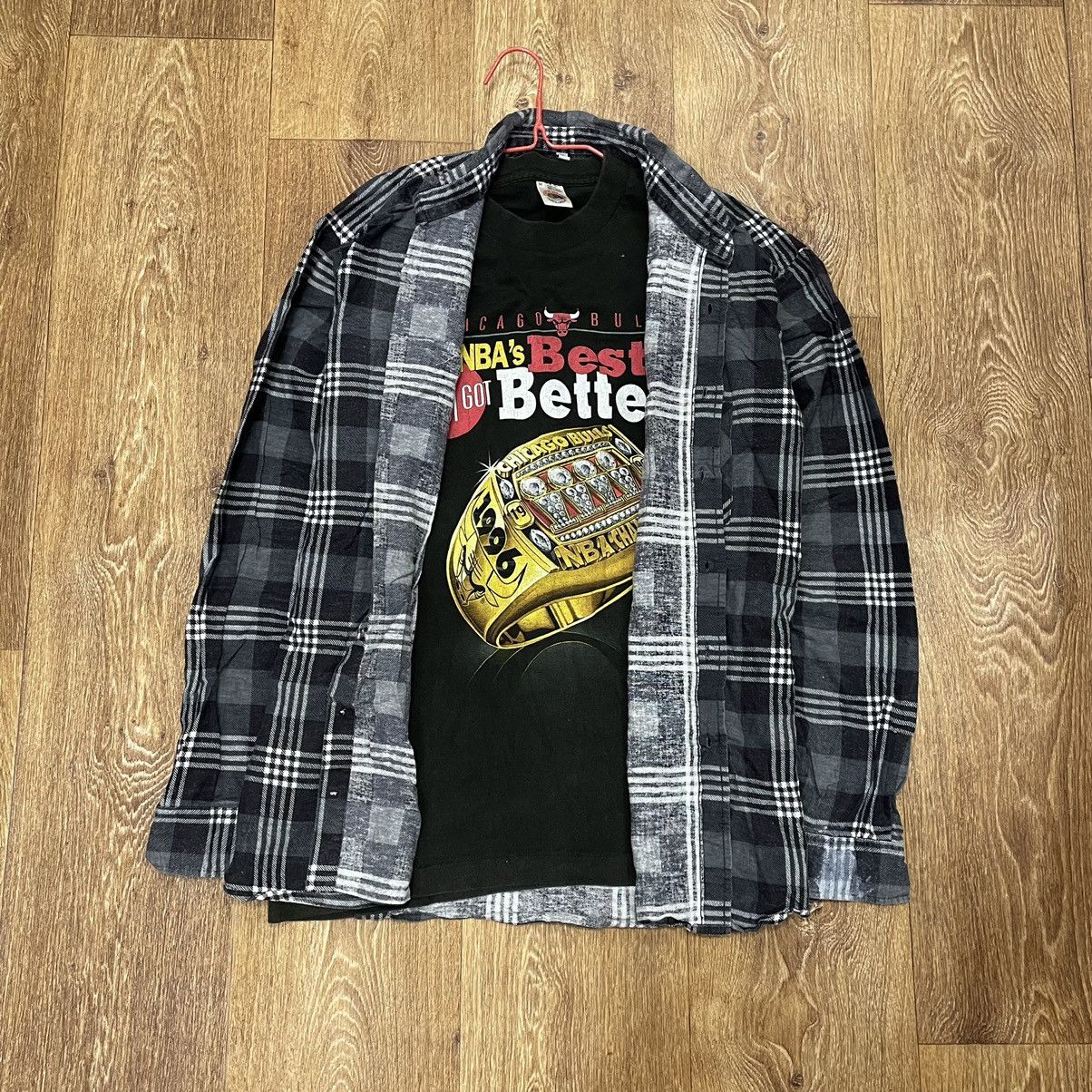 Flannel Vintage Flannel Checkered Shirt Travis Style Size US XXL / EU 58 / 5 - 1 Thumbnail