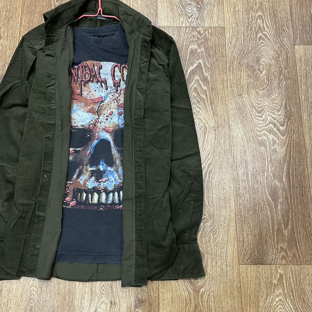 Vintage Vintage 90s Quilted Nylon Shirt Jacket Olive Faded Grunge M Size US M / EU 48-50 / 2 - 2 Thumbnail