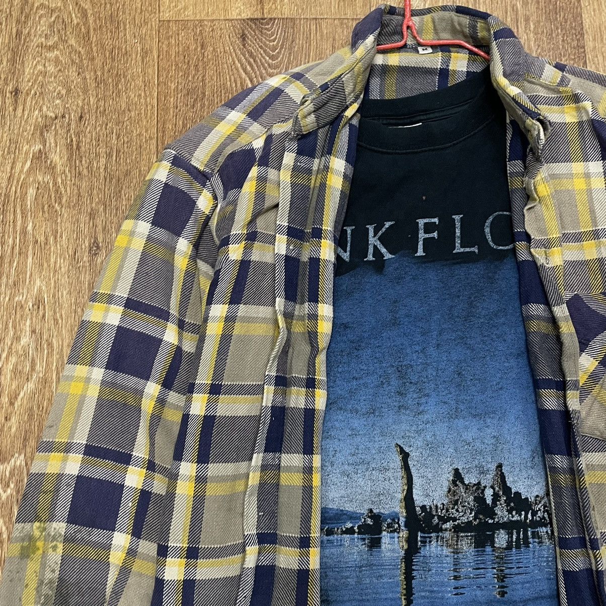 Vintage Vintage 90s Plaid Shirt Navy Yellow Grunge Oversized Logo M Size US M / EU 48-50 / 2 - 2 Thumbnail