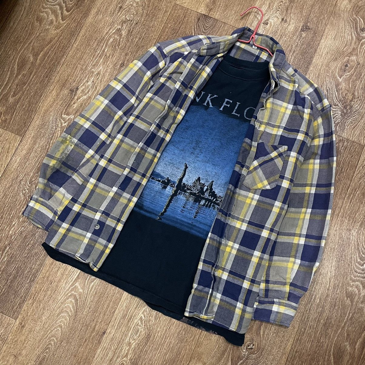 Vintage Vintage 90s Plaid Shirt Navy Yellow Grunge Oversized Logo M Size US M / EU 48-50 / 2 - 3 Thumbnail