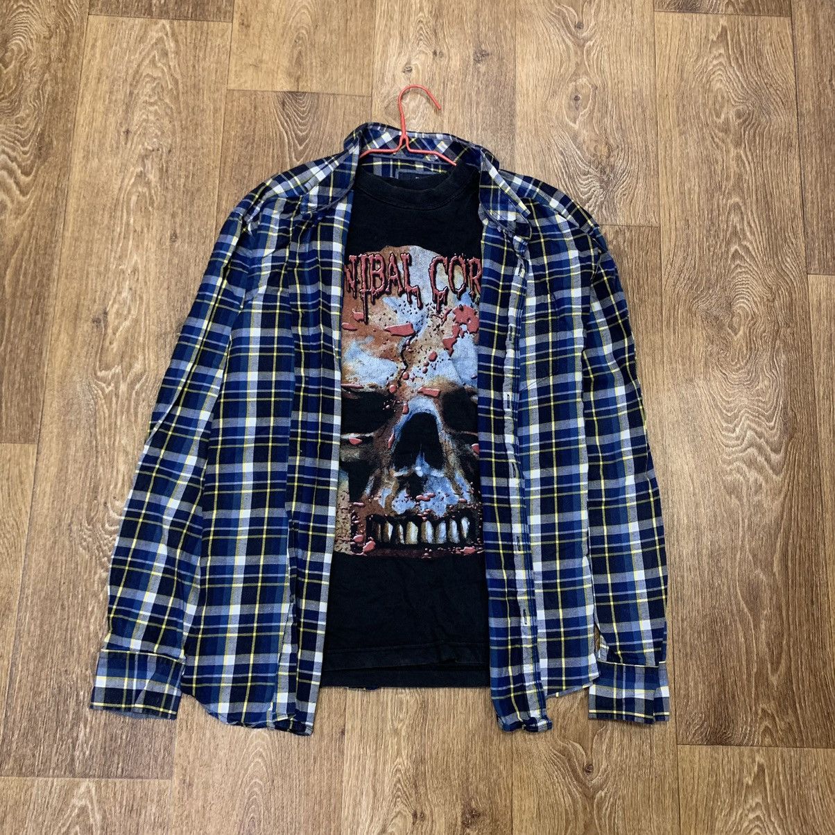 Vintage Vintage 90s Grunge Plaid Flannel Shirt Oversized Logo XL Size US XL / EU 56 / 4 - 1 Thumbnail
