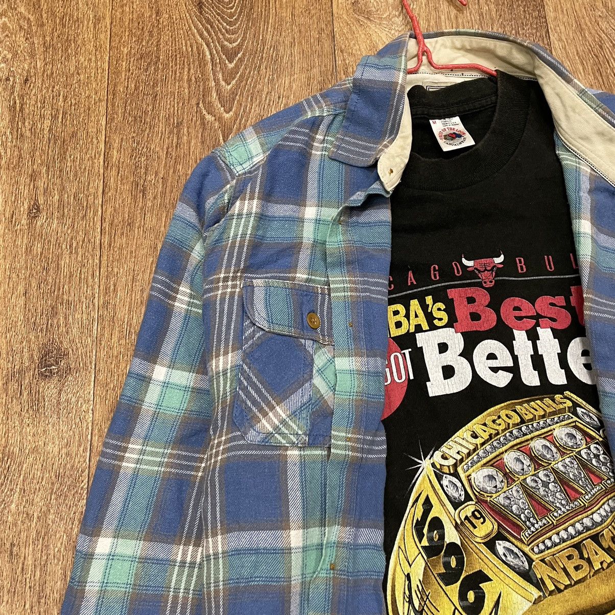 Vintage Vintage 90s Blue Plaid Shirt Grunge Oversized Streetwear L Size US L / EU 52-54 / 3 - 6 Thumbnail