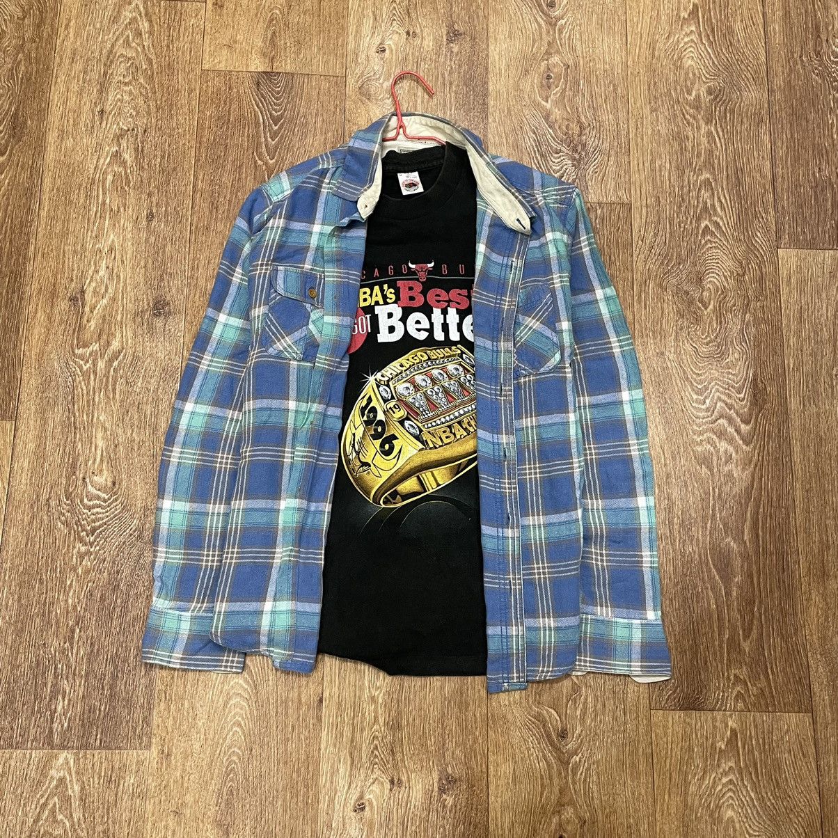 Vintage Vintage 90s Blue Plaid Shirt Grunge Oversized Streetwear L Size US L / EU 52-54 / 3 - 2 Thumbnail