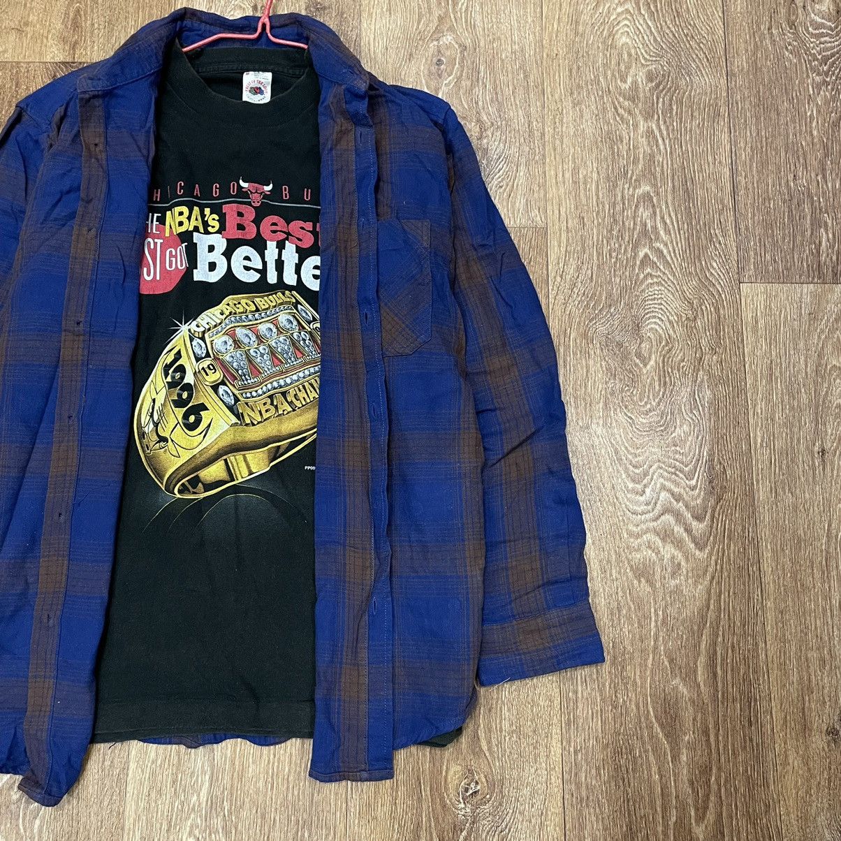 Vintage Vintage 90s Blue Checked Shirt Grunge Streetwear Oversized M Size US M / EU 48-50 / 2 - 2 Thumbnail