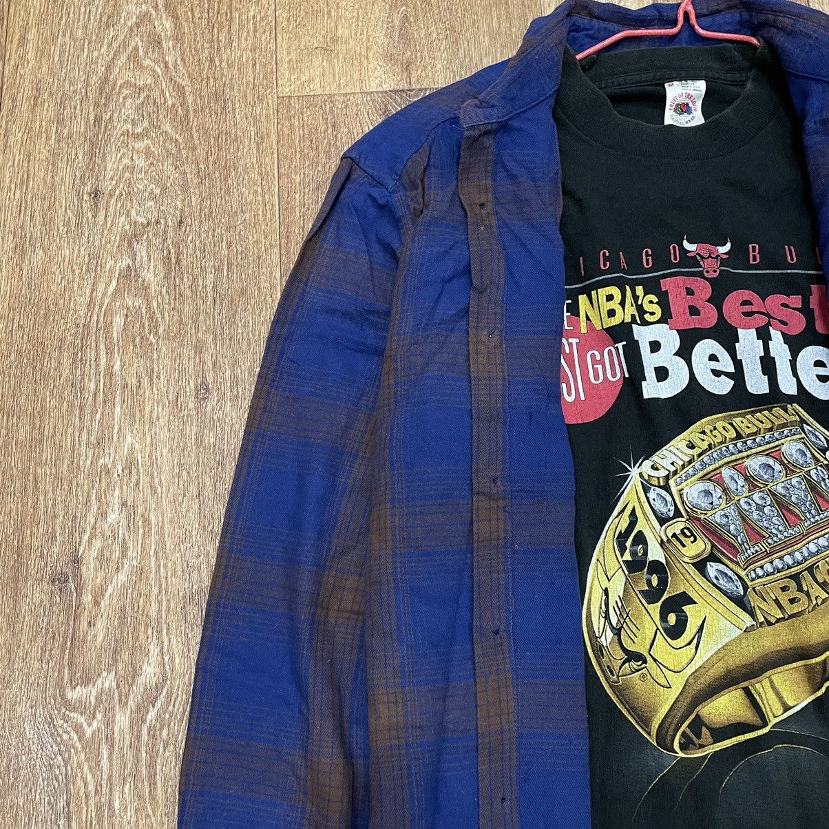 Vintage Vintage 90s Blue Checked Shirt Grunge Streetwear Oversized M Size US M / EU 48-50 / 2 - 4 Thumbnail