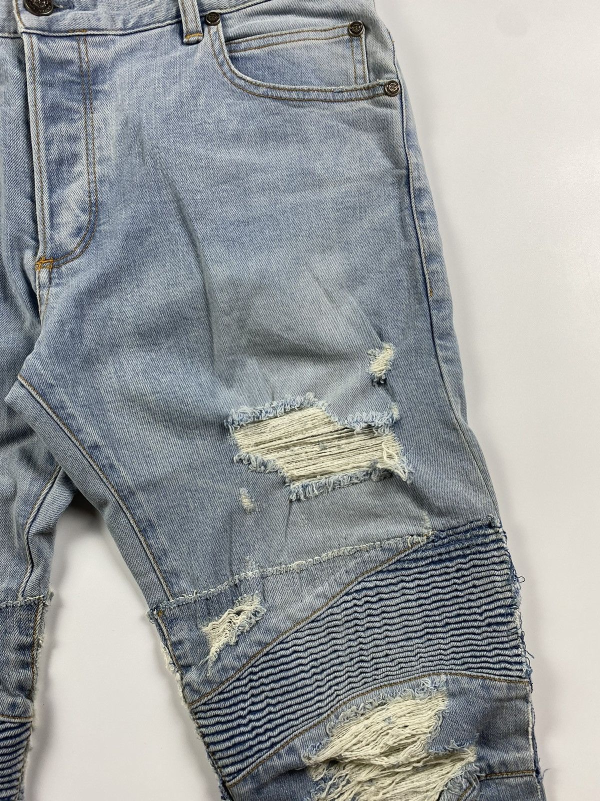 Balmain Balmain Distressed Biker Pants Size US 34 / EU 50 - 4 Thumbnail