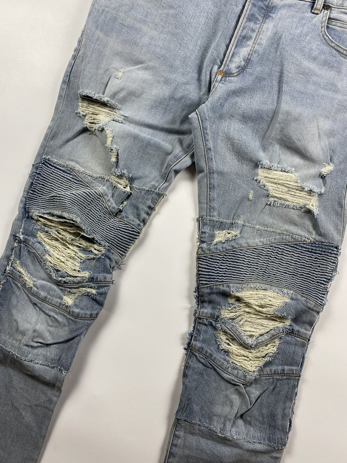 Balmain Balmain Distressed Biker Pants Size US 34 / EU 50 - 3 Thumbnail