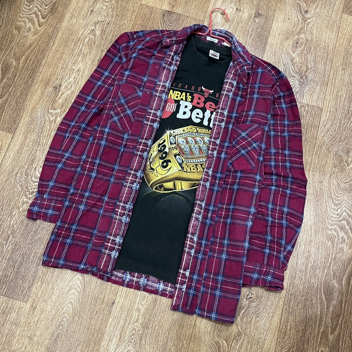 Flannel Vintage 90s Plaid Flannel Shirt Y2K Streetwear Checkered Size US L / EU 52-54 / 3 - 1 Thumbnail