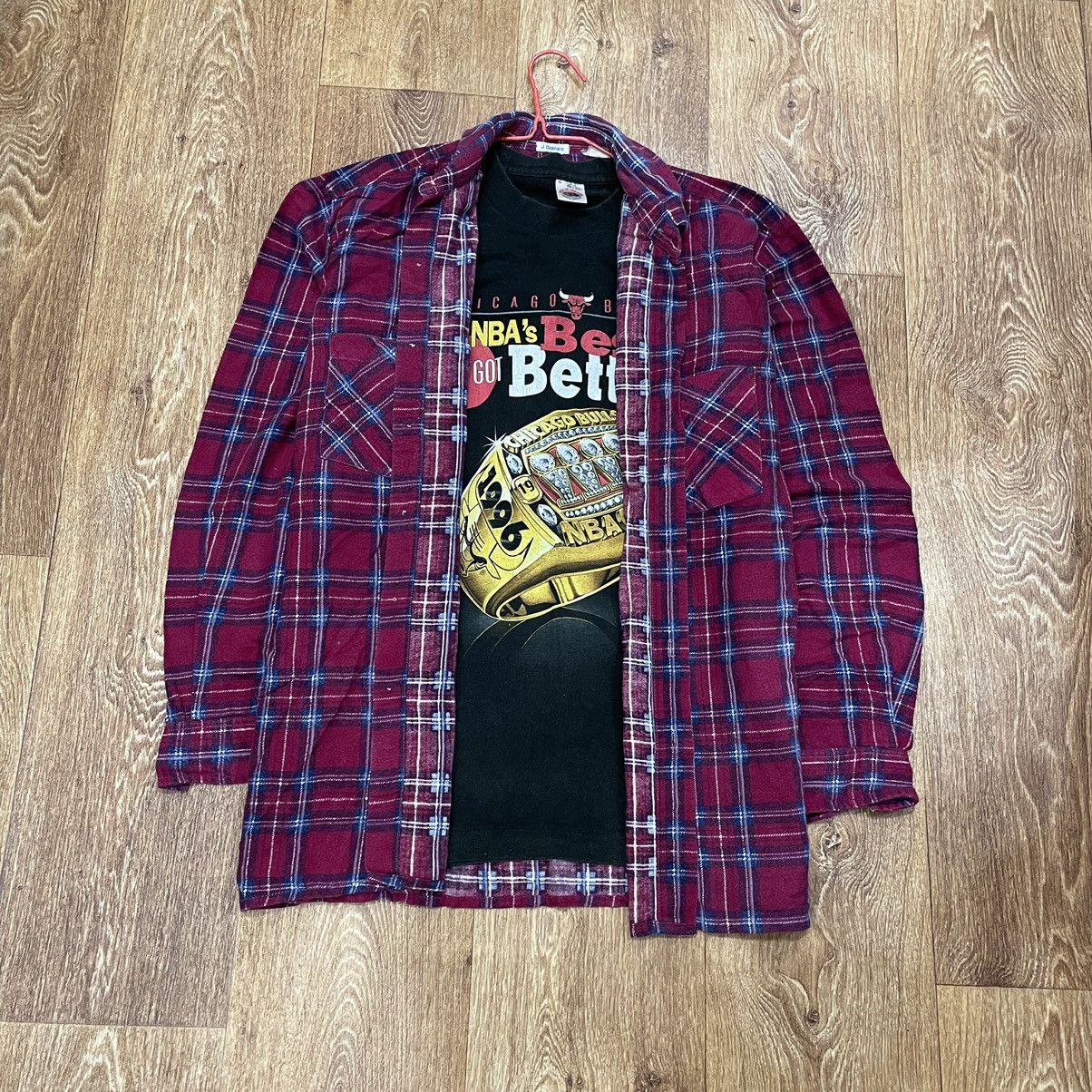 Flannel Vintage 90s Plaid Flannel Shirt Y2K Streetwear Checkered Size US L / EU 52-54 / 3 - 2 Thumbnail
