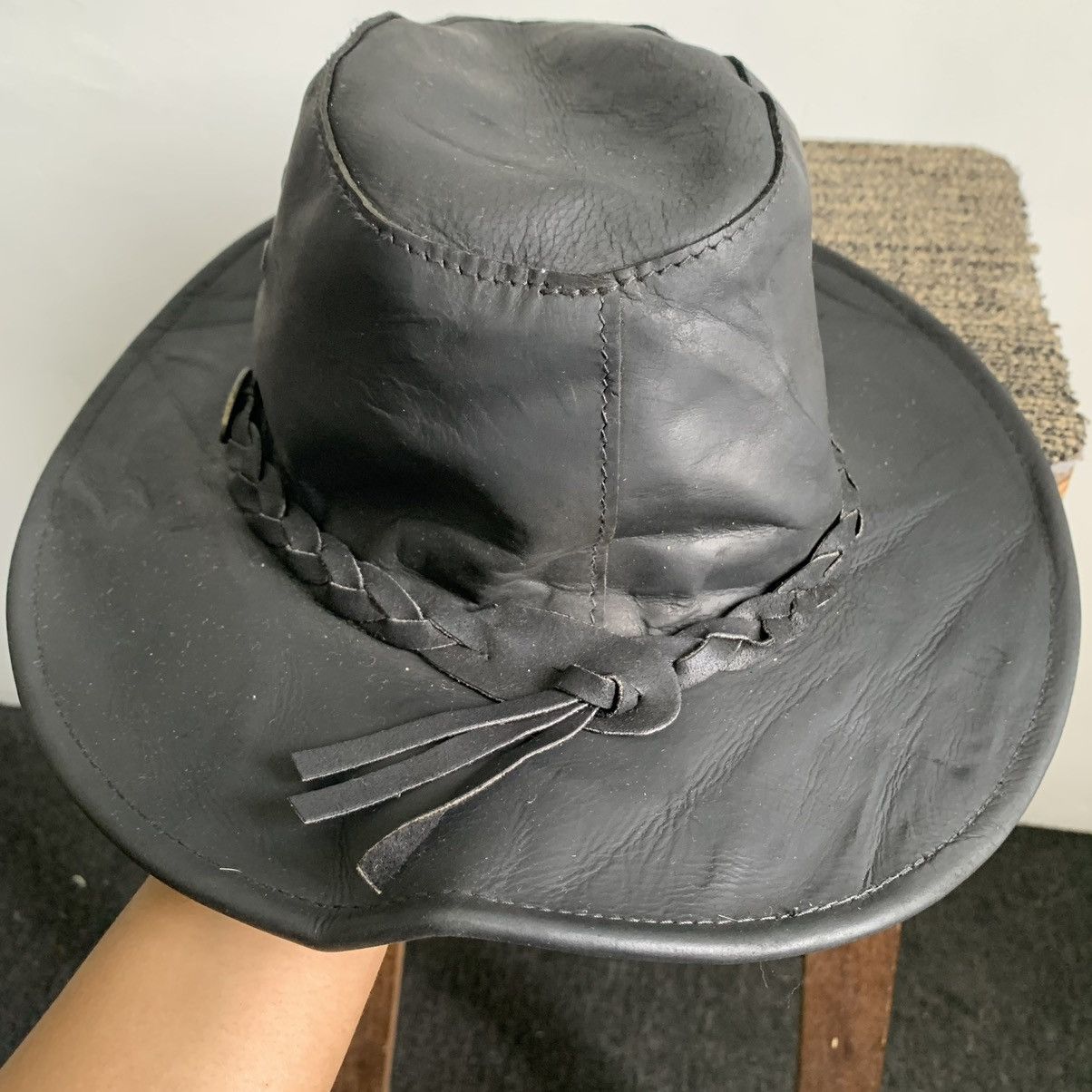 Cowboy Equipment Australia Leather Hat Bucket Hat Cap Size ONE SIZE - 3 Thumbnail