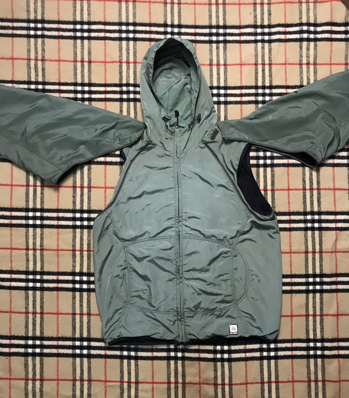 image of Airwalk x Vintage Final Home Survival Inspired Air Walk Jacket in Light Green, Men's (Size Medium)