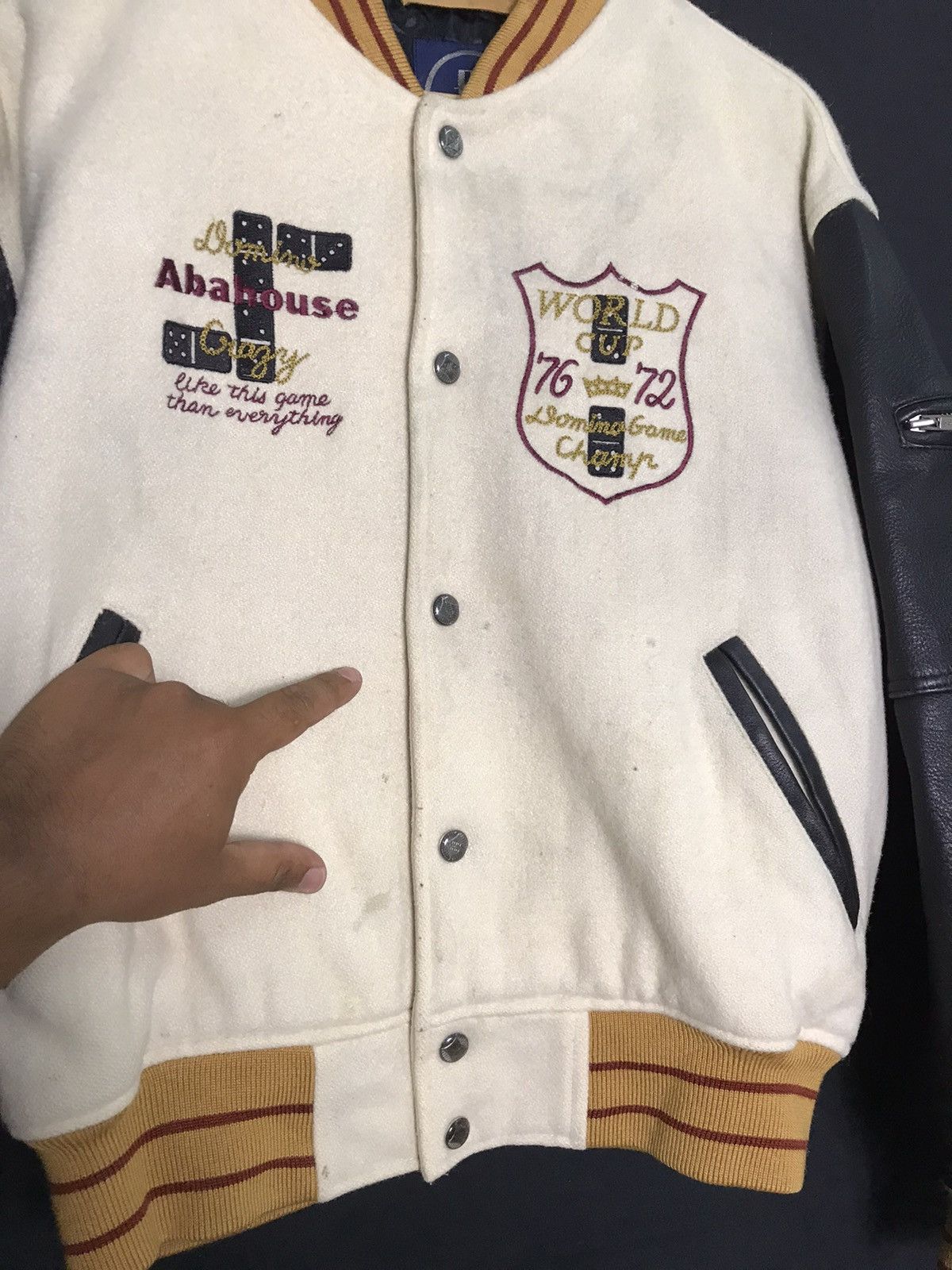 Japanese Brand × Vintage Abah House Embroidery Sleeve Leather Jacket Size US M / EU 48-50 / 2 - 9 Thumbnail