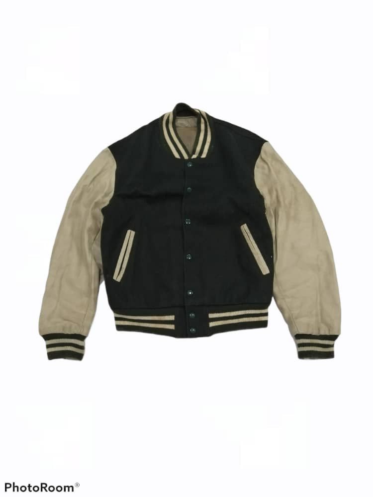 image of Vintage Golden Bear Varsity Jacket 80's in Green, Men's (Size Medium)